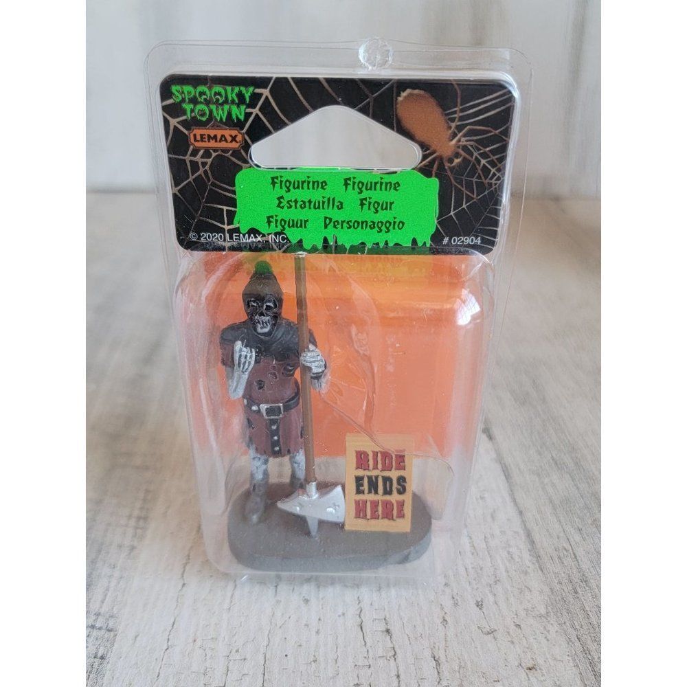 Lemax executioner ride ends here spooky town Halloween accessory